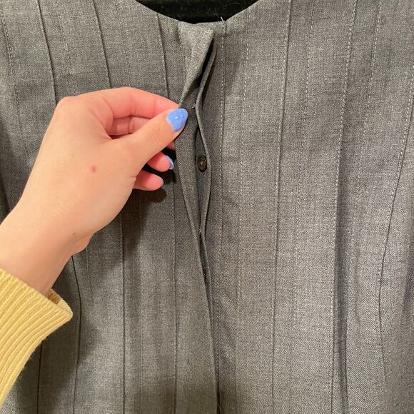 J.Crew Sleeveless Button up Pleated Wool Sheath Dress Gray 8 - Picture 5 of 12